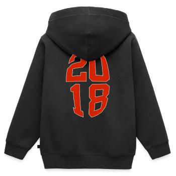8 JAHRE ALT 2018 8. GEBURTSTAG - Kinder Premium Organic Zip Hoodie - Schwarz - Hinten - AI Model Kid Male (0cm)