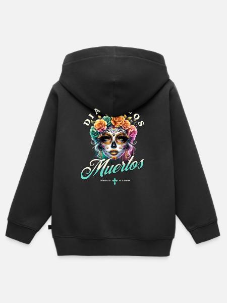 Dia De Los Muertos - Kinder Premium Organic Zip Hoodie - Schwarz