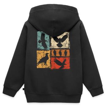 Eagle Perspectives Vintage Graphic - Kids Premium Organic Zip-up Hoodie - black - Back - AI Model Kid Male (0cm)