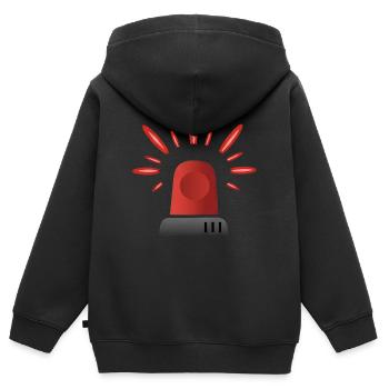 Rote Sirene Warnleuchte - Kinder Premium Organic Zip Hoodie - Schwarz - Hinten - AI Model Kid Male (0cm)