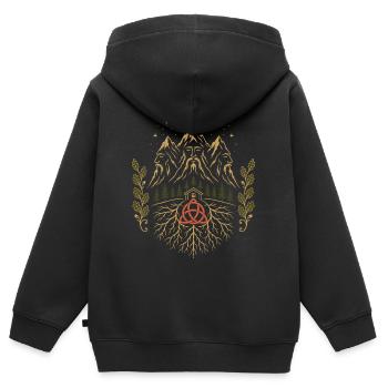 Wurzeln des Triglav-Gebirges - Kinder Premium Organic Zip Hoodie - Schwarz - Hinten - AI Model Kid Male (0cm)