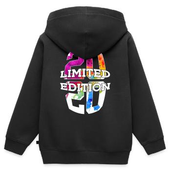ÉDITION LIMITÉE 2020 6 ANS 6E ANNIVERSAIRE - Sweat Premium à capuche zippé enfant bio - noir - Dos - AI Model Kid Male (0cm)