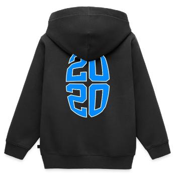 6 ANS 2020 6E ANNIVERSAIRE - Sweat Premium à capuche zippé enfant bio - noir - Dos - AI Model Kid Male (0cm)