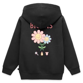 Geschlechterenthüllung: Big Sis Big Sister Babyparty-Team - Kinder Premium Organic Zip Hoodie - Schwarz - Hinten - AI Model Kid Male (0cm)