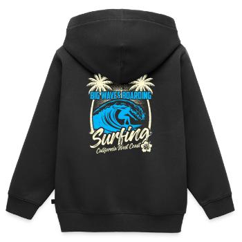 Big Waves Boarding - Surfing California - Kinder Premium Organic Zip Hoodie - Schwarz - Hinten - AI Model Kid Male (0cm)