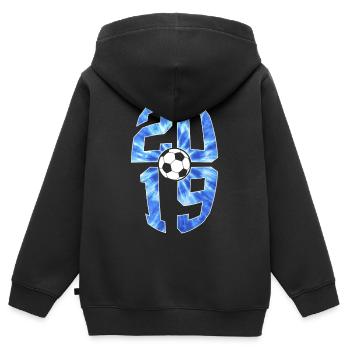 7 JAHRE JAHRGANG 2019 FUßBALL 7. GEBURTSTAG - Kinder Premium Organic Zip Hoodie - Schwarz - Hinten - AI Model Kid Male (0cm)