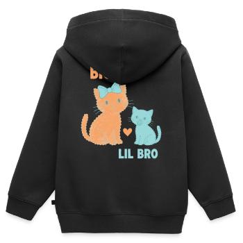 Geschlechterenthüllung Babyparty Große Schwester Kleiner Bruder Baby - Kinder Premium Organic Zip Hoodie - Schwarz - Hinten - AI Model Kid Male (0cm)