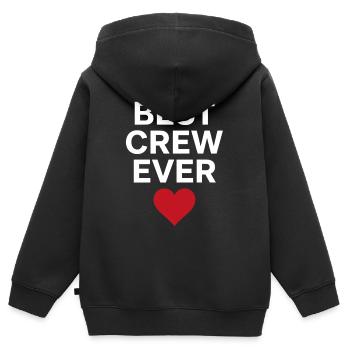 Best Crew Ever Herz Team Spruch - Kinder Premium Organic Zip Hoodie - Schwarz - Hinten - AI Model Kid Male (0cm)