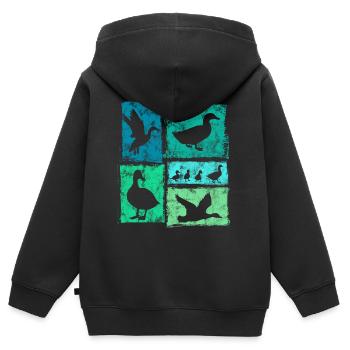 Ducks Perspectives Retro Farm Graphic - Kids Premium Organic Zip-up Hoodie - black - Back - AI Model Kid Male (0cm)