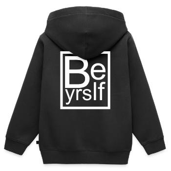 Soyez vous-même - Sweat Premium à capuche zippé enfant bio - noir - Dos - AI Model Kid Male (0cm)