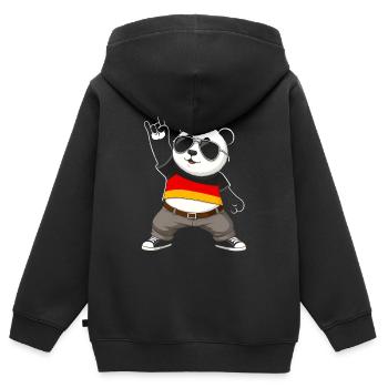 Deutschlandflagge Herren Damen Kinder Deutschland - Kinder Premium Organic Zip Hoodie - Schwarz - Hinten - AI Model Kid Male (0cm)