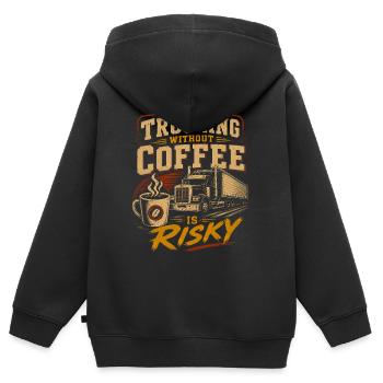 Lastkraftwagen Fahrer Transport Logistik - Kinder Premium Organic Zip Hoodie - Schwarz - Hinten - AI Model Kid Male (0cm)
