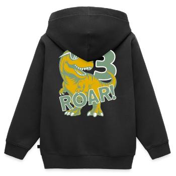 DINO 3 YEARS DINOSAUR 3RD BIRTHDAY - Kids Premium Organic Zip-up Hoodie - black - Back - AI Model Kid Male (0cm)