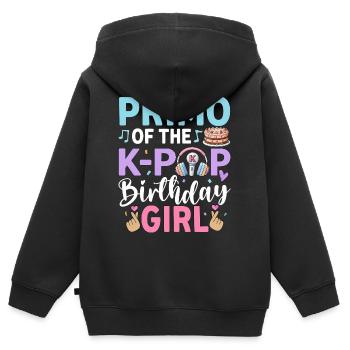 Prima of The K-Pop Birthday Girl - Kinder Premium Organic Zip Hoodie - Schwarz - Hinten - AI Model Kid Male (0cm)