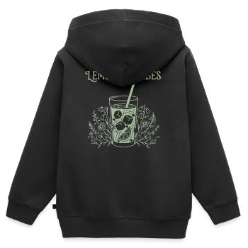 Été de la limonade - Sweat Premium à capuche zippé enfant bio - noir - Dos - AI Model Kid Male (0cm)