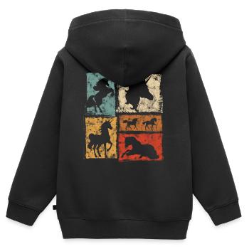 Unicorns in perspectives with stars - Kids Premium Organic Zip-up Hoodie - black - Back - AI Model Kid Male (0cm)