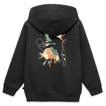 Fussball Fussballspieler Fußball spielen - Kinder Premium Organic Zip Hoodie - Schwarz - Hinten - AI Model Kid Male (0cm)