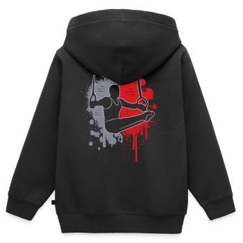 Gymnastique Gymnastique Ring Gymnastique Touches de couleur Gymnastique - Sweat Premium à capuche zippé enfant bio - noir - Dos - AI Model Kid Male (0cm)