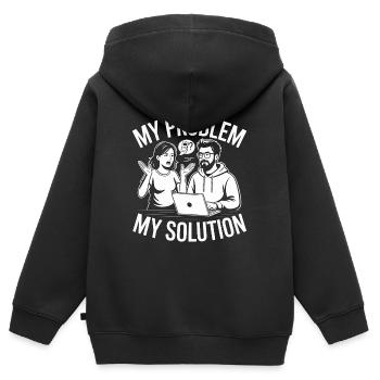 Développeur d’applications mobiles : mon problème : mon pictogramme papa - Sweat Premium à capuche zippé enfant bio - noir - Dos - AI Model Kid Male (0cm)
