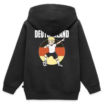 Deutschland Fussball Fan Shirt 2026 Fußball Trikot - Kinder Premium Organic Zip Hoodie - Schwarz - Hinten - AI Model Kid Male (0cm)