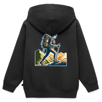 Grimpeur - Sweat Premium à capuche zippé enfant bio - noir - Dos - AI Model Kid Male (0cm)