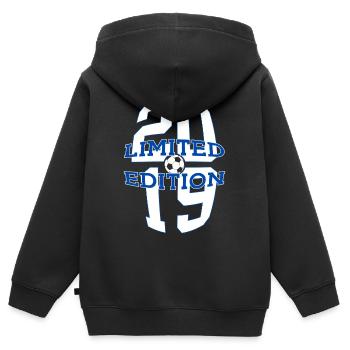 7E ANNIVERSAIRE FOOTBALL 2019 ÉDITION LIMITÉE - Sweat Premium à capuche zippé enfant bio - noir - Dos - AI Model Kid Male (0cm)