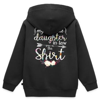 Ma belle-fille préférée m’a acheté ce fleuri - Sweat Premium à capuche zippé enfant bio - noir - Dos - AI Model Kid Male (0cm)