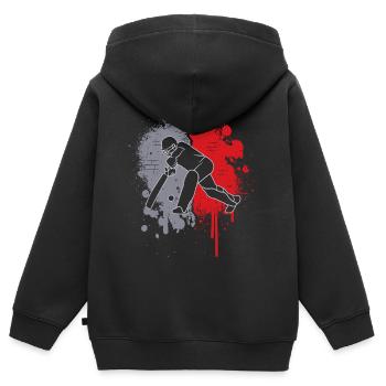 Cricket Splash of Color Men's Boys Cricketer - Kids Premium Organic Zip-up Hoodie - black - Back - AI Model Kid Male (0cm)