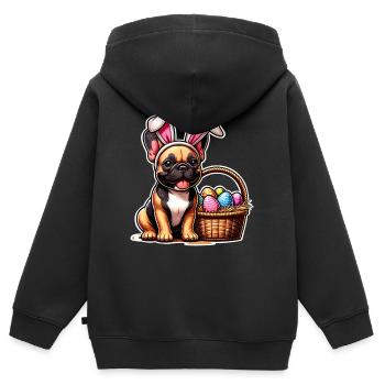 Easter dog with basket and eggs - Kids Premium Organic Zip-up Hoodie - black - Back - AI Model Kid Male (0cm)