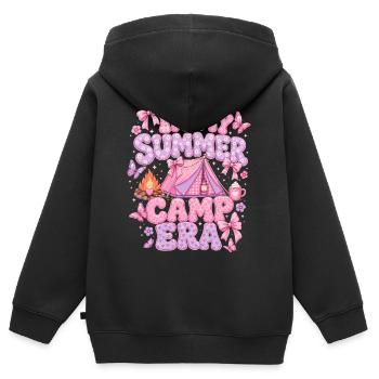 Camping Pink Summer Vacation Style Girl Gift - Kids Premium Organic Zip-up Hoodie - black - Back - AI Model Kid Male (0cm)