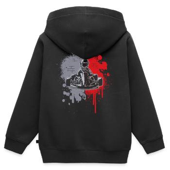 Kart Splashes of Color Go Karts Motorsport Go Kart - Kids Premium Organic Zip-up Hoodie - black - Back - AI Model Kid Male (0cm)