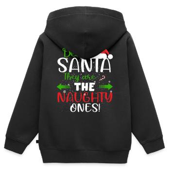 Cher Père Noël, ce sont les vilains Funny Christmas - Sweat Premium à capuche zippé enfant bio - noir - Dos - AI Model Kid Male (0cm)