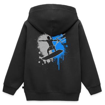 Kitesurf Kitesurf Touchdown of Color Kids Kitesurf - Sweat Premium à capuche zippé enfant bio - noir - Dos - AI Model Kid Male (0cm)