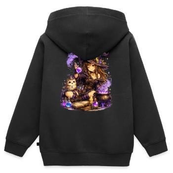 Magical Girl – Potion magique pleine de fantaisie - Sweat Premium à capuche zippé enfant bio - noir - Dos - AI Model Kid Male (0cm)