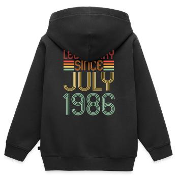 Legendary since July 1986, Geburtstag - Kinder Premium Organic Zip Hoodie - Schwarz - Hinten - AI Model Kid Male (0cm)