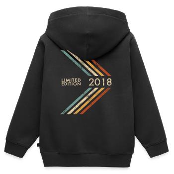 Édition limitée 2018 Anniversaire Girl and Boy - Sweat Premium à capuche zippé enfant bio - noir - Dos - AI Model Kid Male (0cm)