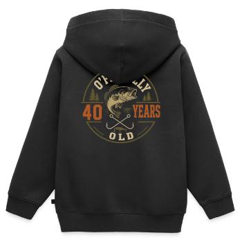 Officially 40 years | Humor Birthday Fishing - Kids Premium Organic Zip-up Hoodie - black - Back - AI Model Kid Male (0cm)