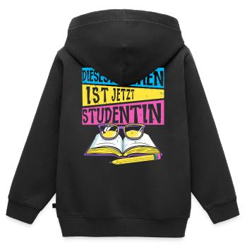 Dieses Mädchen Ist Jetzt Studentin Studium - Kinder Premium Organic Zip Hoodie - Schwarz - Hinten - AI Model Kid Male (0cm)