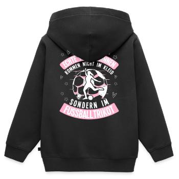 Echte Prinzessinnen Fußballspielerin Fußballtrikot - Kinder Premium Organic Zip Hoodie - Schwarz - Hinten - AI Model Kid Male (0cm)