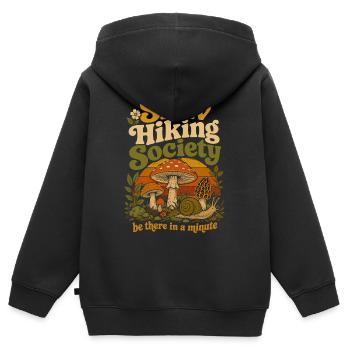 Langsamer Wanderclub Langsames Wandern | Retro-Humor - Kinder Premium Organic Zip Hoodie - Schwarz - Hinten - AI Model Kid Male (0cm)