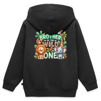 Frère du Sauvage - Sweat Premium à capuche zippé enfant bio - noir - Dos - AI Model Kid Male (0cm)