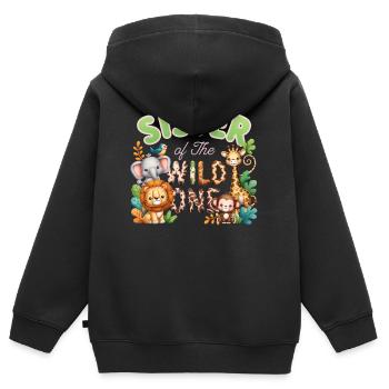Schwester des Wilden - Kinder Premium Organic Zip Hoodie - Schwarz - Hinten - AI Model Kid Male (0cm)