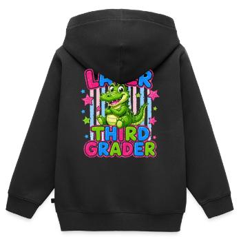 Goodbye CE2 Hello CM1 | Cute Crocodile - Kids Premium Organic Zip-up Hoodie - black - Back - AI Model Kid Male (0cm)
