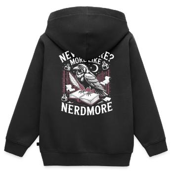 Parodie de Raven Nevermore - Sweat Premium à capuche zippé enfant bio - noir - Dos - AI Model Kid Male (0cm)