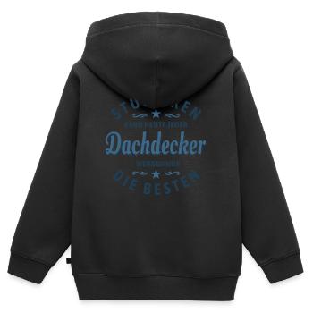Studieren kann jeder - Dachdecker Spruch - Kinder Premium Organic Zip Hoodie - Schwarz - Hinten - AI Model Kid Male (0cm)