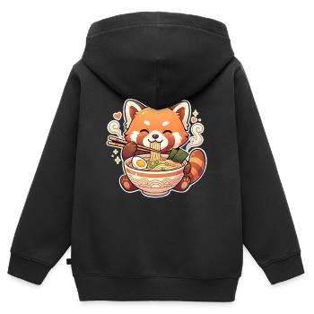 Kawaii Panda Ramen - Kinder Premium Organic Zip Hoodie - Schwarz - Hinten - AI Model Kid Male (0cm)