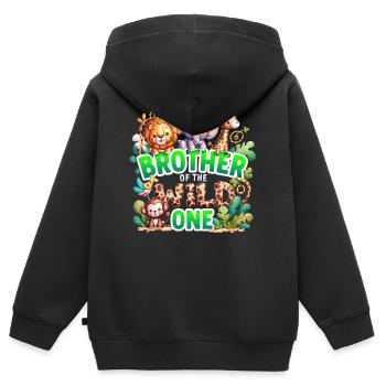 Bruder des Wilden - Kinder Premium Organic Zip Hoodie - Schwarz - Hinten - AI Model Kid Male (0cm)
