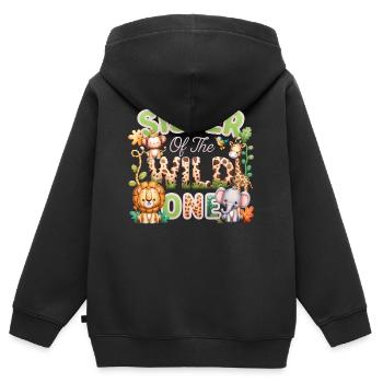 Sœur du Sauvage - Sweat Premium à capuche zippé enfant bio - noir - Dos - AI Model Kid Male (0cm)