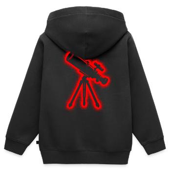 Astronomie Télescope Hommes Enfants Garçons Astronomes - Sweat Premium à capuche zippé enfant bio - noir - Dos - AI Model Kid Male (0cm)
