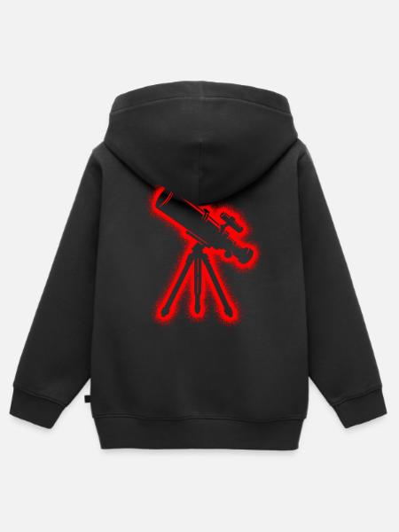 Telescoopastronomie Mannen Kinderen Jongens Astronoom - Kinder Premium zip hoodie biologisch - zwart